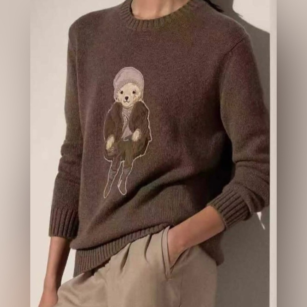 Ralph Lauren Brown Sweater with Bear Design